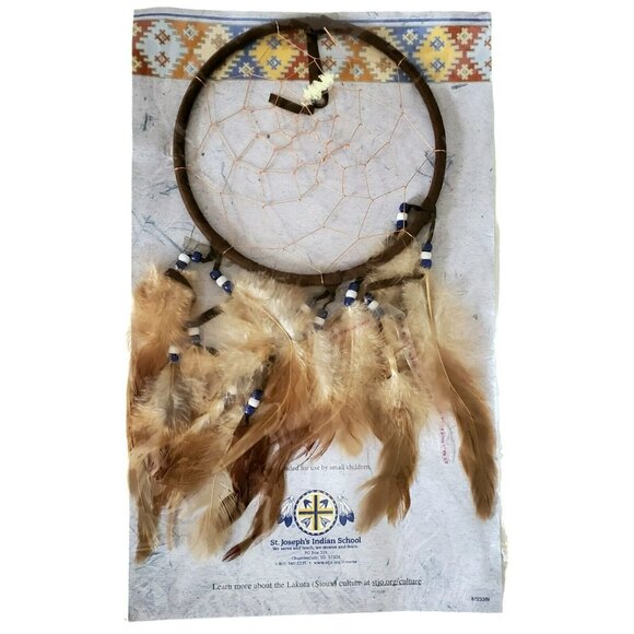 2 New Lakota Sioux Dreamcatcher Legend Feathers Beads St Joseph’s Indian School - Picture 4 of 6